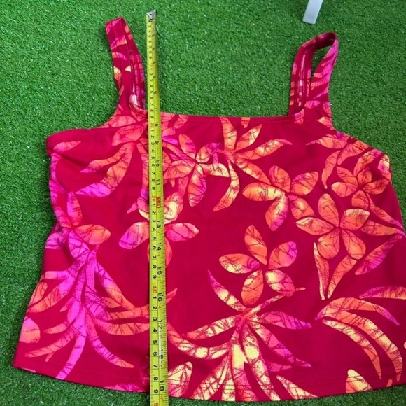 Vintage Y2K Women's Swimsuit Floral Top Hawaiian One Piece Vacation Resortwear - Picture 3 of 5